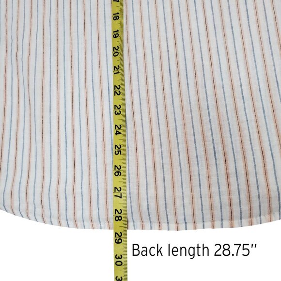 Old Navy Regular Fit Everyday Linen Blend Striped Shirt Size L - Picture 14 of 16